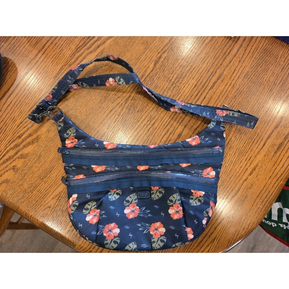 Lug Hippy Aloha Navy Shoulder‎ Crossbody Bag Purse Resort Vacation Tropical